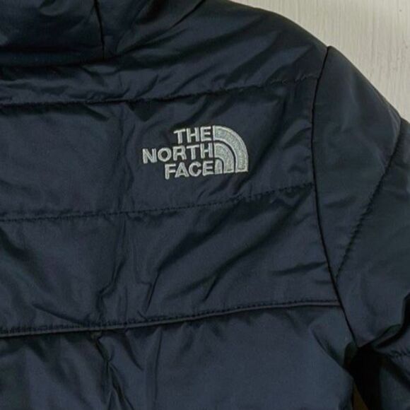 The North Face Puffer Hoodie Jacket Infant 3-6M Navy Mount Chimborazo Reversible - Picture 9 of 9